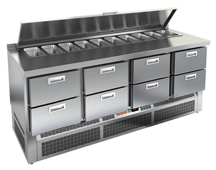 Стол для салатов HICOLD SLE1-2222GN (1/3) с крышкой