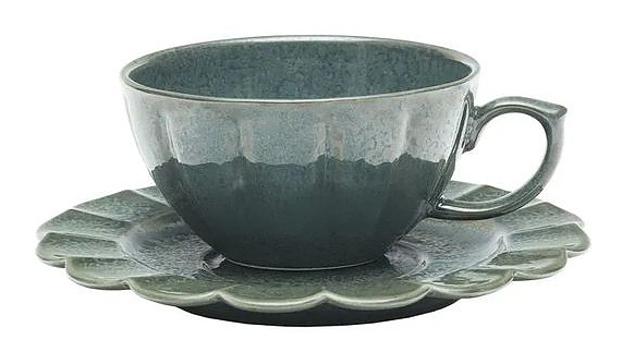 Пара чайная Oxford FLORA HORTENCIA 152484 (чашка 220 мл и блюдце 16 см) светло-зеленый