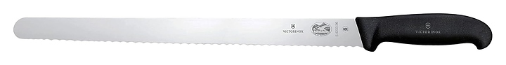 Нож для нарезки ломтиками Victorinox 5.4233.36 Fibrox l=36 см (нерж. сталь / фиброкс) зубчатое лезвие с черной ручкой