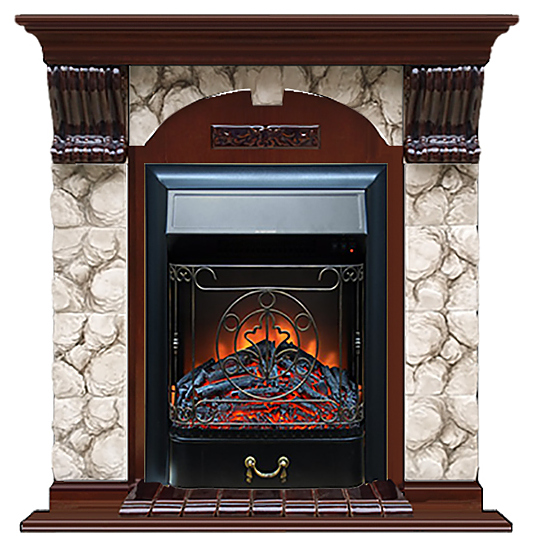 Камин Glenrich Арочный Majestic BL Карелия красное дерево