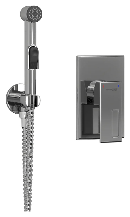 Душ гигиенический встраиваемый Wasserkraft A01557 шланг 120 см, хром