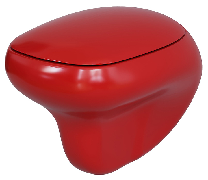 Унитаз подвесной с крышкой-сиденьем Ambassador Diamond 123T21101R-122T21101 красный глянцевый