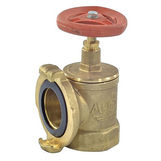 Клапан пожарный Апогей латунь угловой 90 гр КПАЛ 65 Ду 65 1,6 МПа муфта/соединительная головка 65 мм