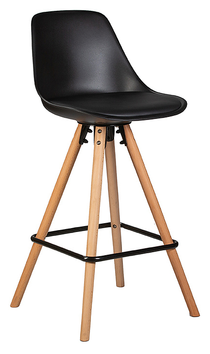 Стул полубарный DOBRIN 759APP-1-LMZL-N RONNI (ножки светлый бук, черный) 2 шт.