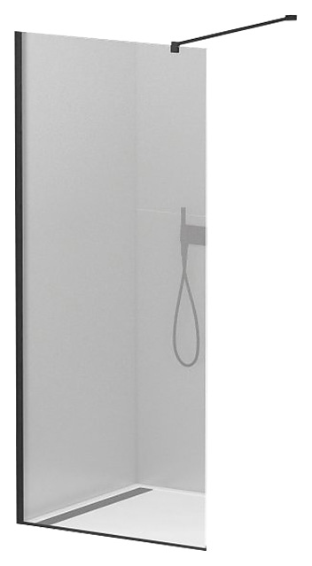 Перегородка душевая CEZARES LIBERTA-L-1-95-120-C-NERO 95х195 см, стекло прозрачное, профиль черный, кронштейн 120 см