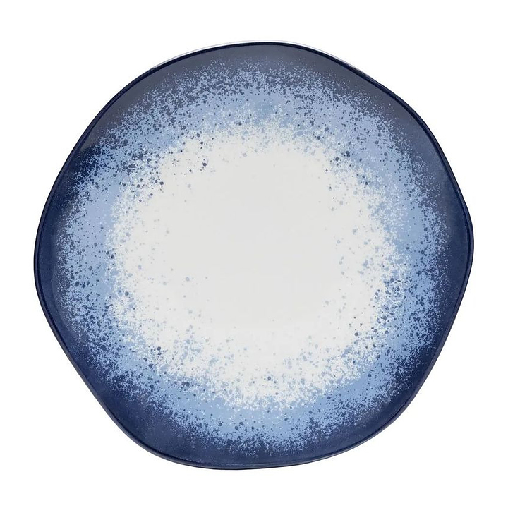 Тарелка мелкая Oxford RYO GALAPAGOS 151093 d 27.5 см синий, белый