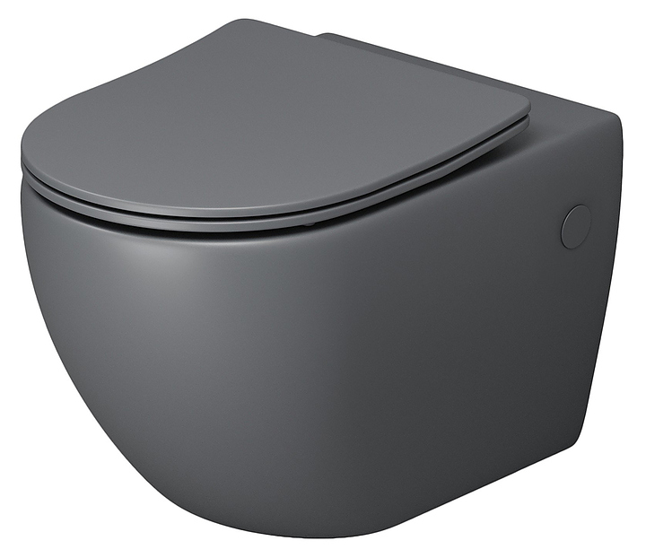 Унитаз подвесной с крышкой-сиденьем Grossman Color GR-4411GMS серый матовый