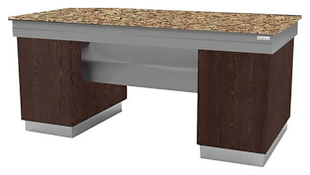 Прилавок нейтральный Gastrolux ПН-1610/SI Баменда Венге темный