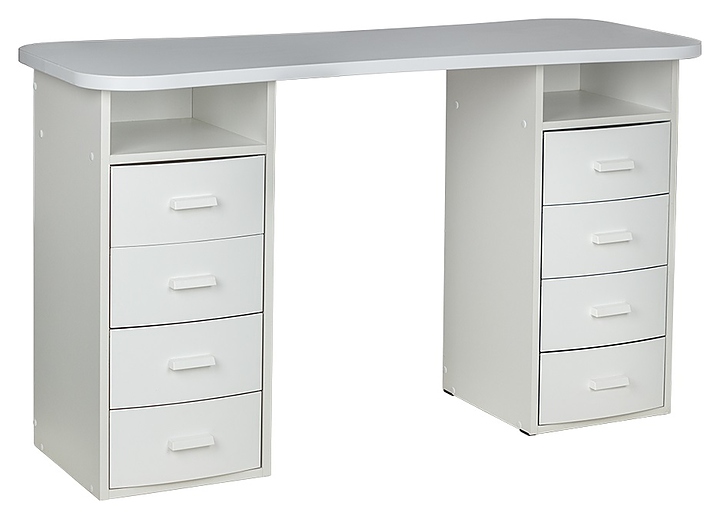 Стол маникюрный МЭДИСОН ЭЛВУД-4 с восемью ящиками, белый