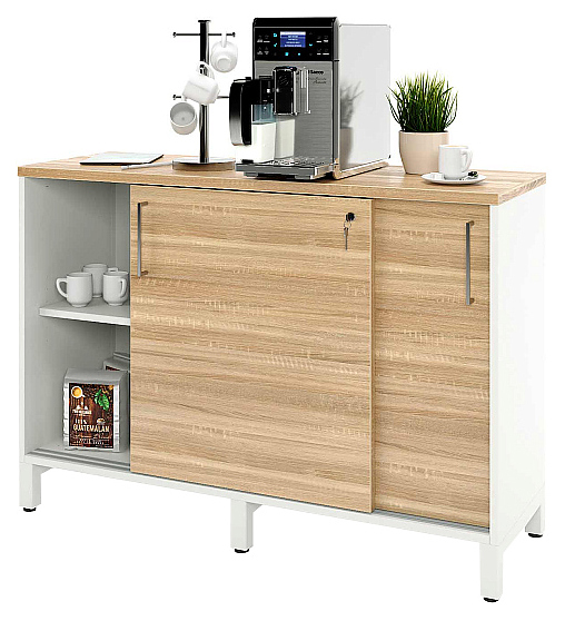 Локер ZAMM 2 полки МК 414 120х41,4х83,6 см фасад дуб Бардолино, корпус белый