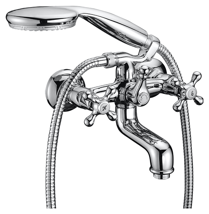 Смеситель для ванны и душа LEMARK Standart LM2102C с коротким изливом, хром