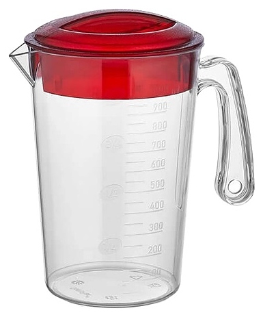 Кувшин мерный Gastroplast GSRHP-04 1 л с крышкой (полипропилен) прозрачный / красный