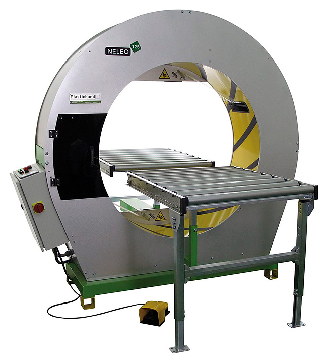 Упаковочная машина Plasticband Neleo 125 с автоматической системой обрезки пленки с регулировкой скорости