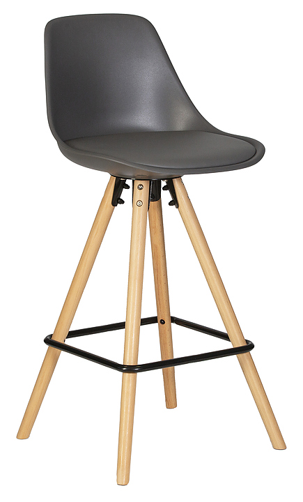 Стул полубарный DOBRIN 759APP-1-LMZL-N RONNI (ножки светлый бук, темно-серый) 2 шт.