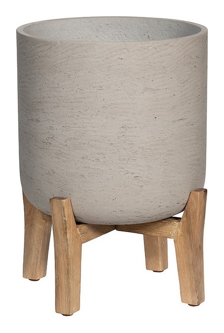 Кашпо Pottery Pots Charlie (21х25,5 см) с подставкой, бежевое