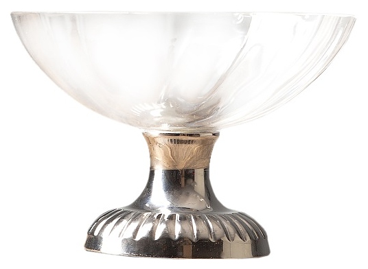 Ваза для фруктов Roomers Tableware RO-5826/KN d=14 см h=9,5 см (стекло / металл)