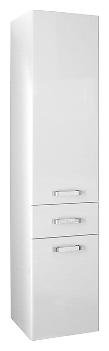 Шкаф-пенал подвесной Mixline Стив-34 34х152 см с бельевой корзиной, белый