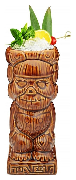 Стакан для коктейлей P.L. Barbossa Tiki TIKI0016 B'Guys 400 мл d=7,3 см h=17 см (керамика) коричневый