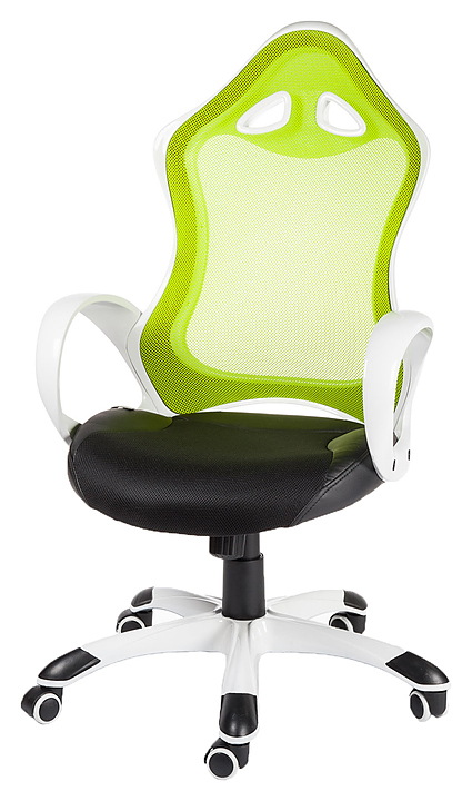 Кресло NORDEN Тесла белый+зеленый+черный