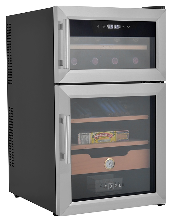 Винный шкаф - хьюмидор Zugel ZTH80DX нержавеющая сталь
