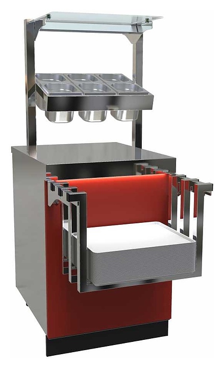 Прилавок для столовых приборов и подносов Abat Сэйла ПСПХ-70Е бордо