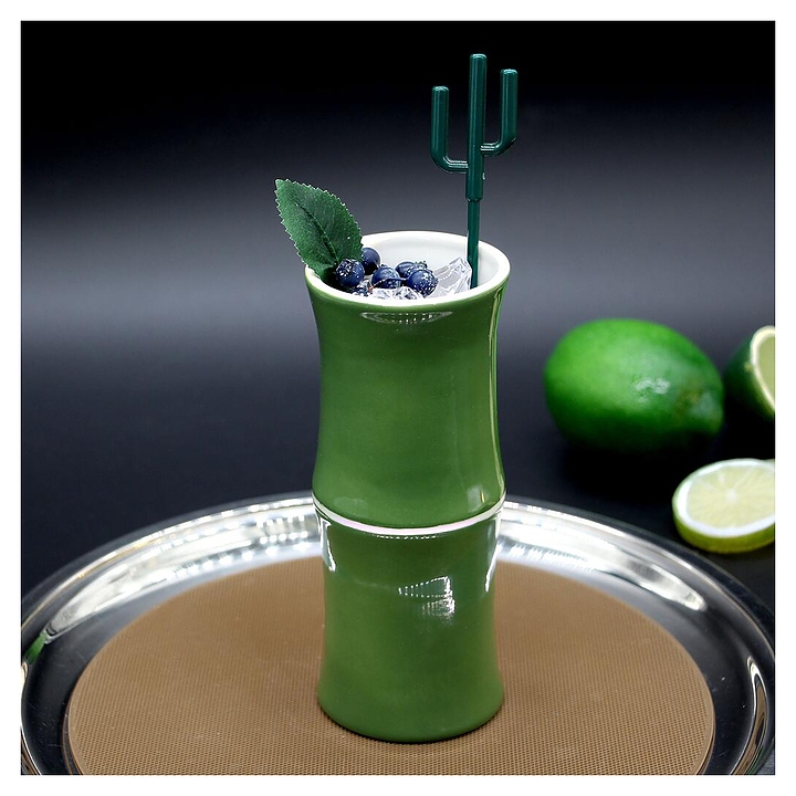 Стакан для коктейлей P.L. Barbossa Tiki TIKI0055 320 мл d=6,8 см h=16,5 см (керамика) зеленый