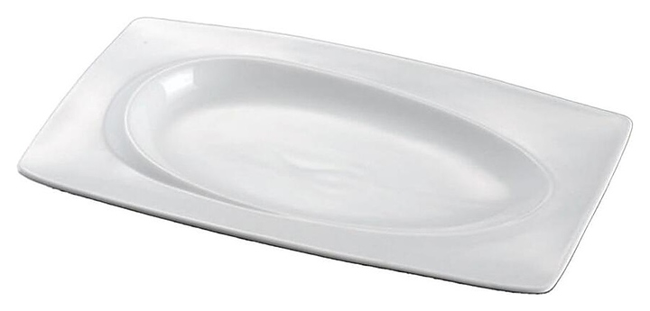 Блюдо сервировочное P.L. Proff Cuisine F1087-12 Asymmetry 30,2х17,6 см h=3,2 см (фарфор) прямоугольное белое
