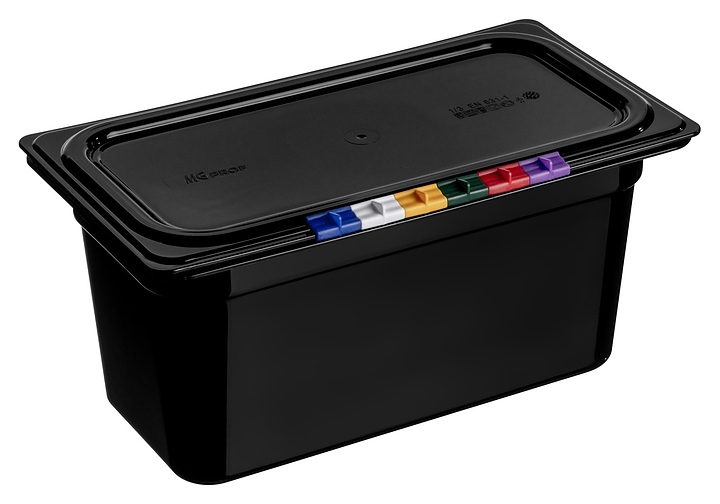 Гастроемкость MGprof 79749 GN 1/3-150 (325х176х150) 5,5 л (полипропилен) с крышкой черная
