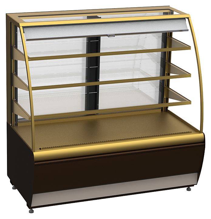 Витрина кондитерская KAYMAN K-ВК-1300 открытая бронза