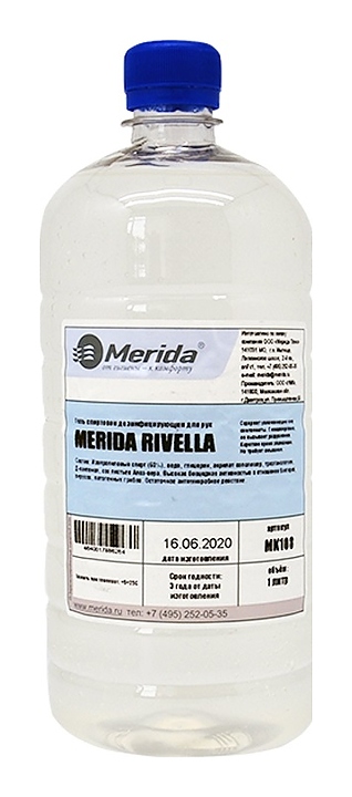 Гель дезинфицирующий для рук Merida RIVELLA MK108, 1 л