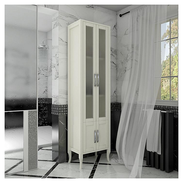 Шкаф-пенал двухстворчатый OPADIRIS Мираж 00-00000049, слоновая кость