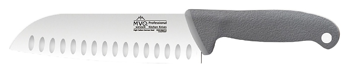 Нож сантоку MVQ Profi Color Messer F4247 l=17 см (нерж. сталь / пластик) с серой ручкой