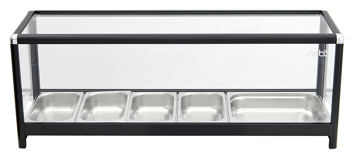 Подставка для гастроемкостей Osba SCG 4+1 со стеклом, черная