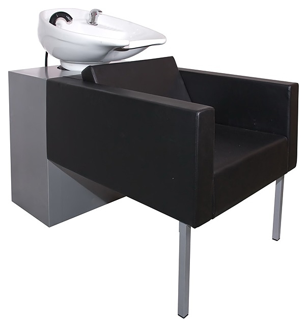 Мойка парикмахерская Имидж Мастер ДОМИНО черная, каркас серый