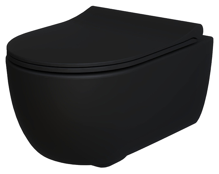 Унитаз подвесной с крышкой-сиденьем Ambassador Abner 103T20201R-102T20201S черный матовый