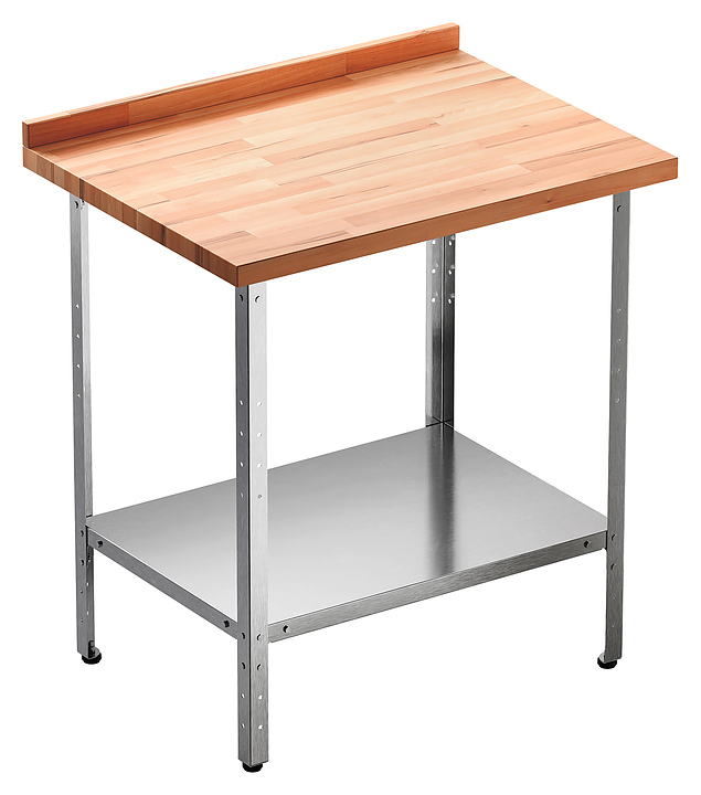 Стол кондитерский Мебель Фронт Профи СКПП 800x500x860 мм, полка сплошная, с бортом, бук