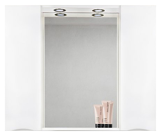 Шкаф зеркальный BelBagno MARINO-SPC-1000/750-2A-BL-P с подсветкой, белый глянцевый