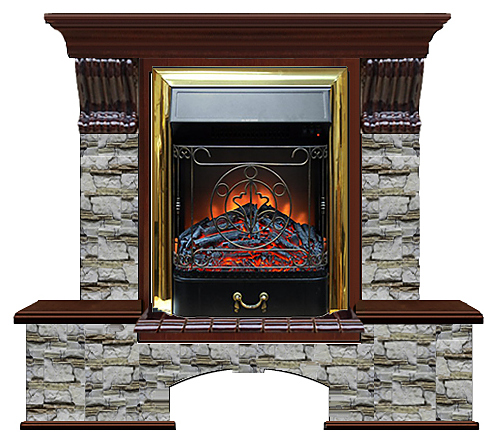 Камин Glenrich Бостон К Majestic BR Алтай красное дерево