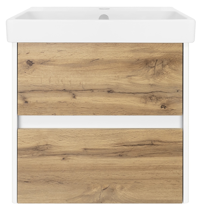 Тумба под раковину Misty Адриана-55 51,3х50,2 см, с 2 ящиками, подвесная, ива
