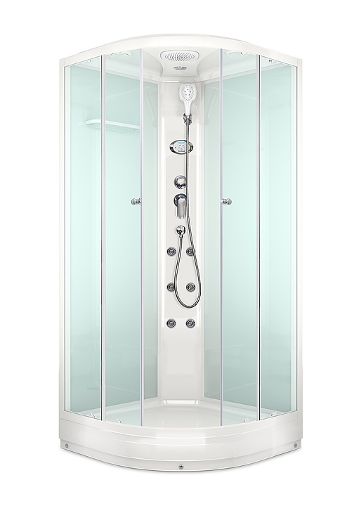 Душевая кабина с гидромассажем и блоком управления Domani-Spa Delight 110 DS01D110LWCl10 100х100 см
