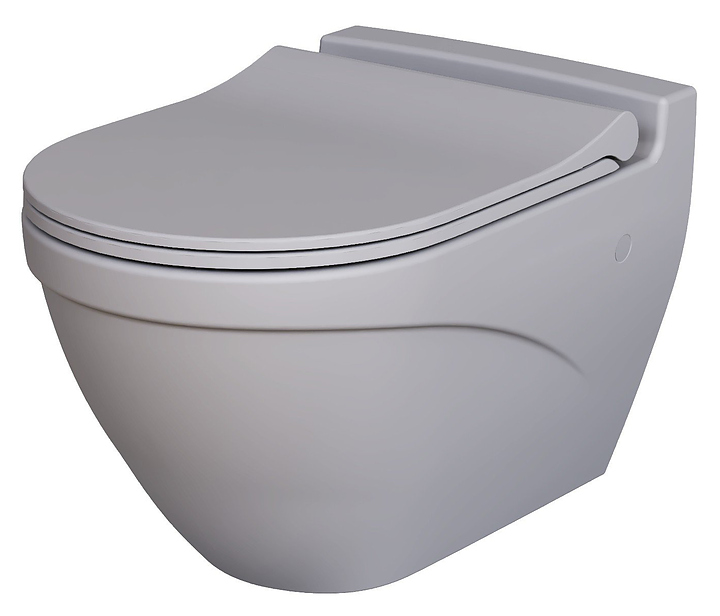 Унитаз подвесной с крышкой-сиденьем Ambassador Nord 133T20301-132T20301S серый матовый