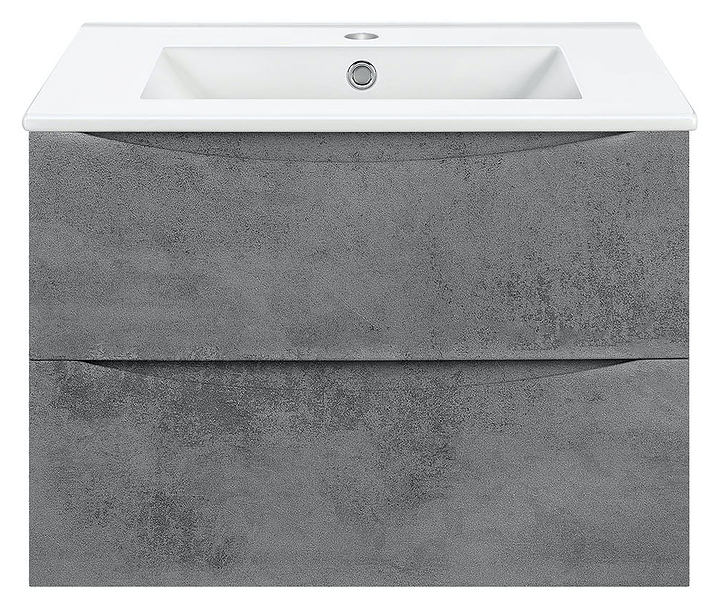 Тумба под раковину Vincea Mia 600 Beton 60,5х46 см, с 2 ящиками, подвесная, бетон