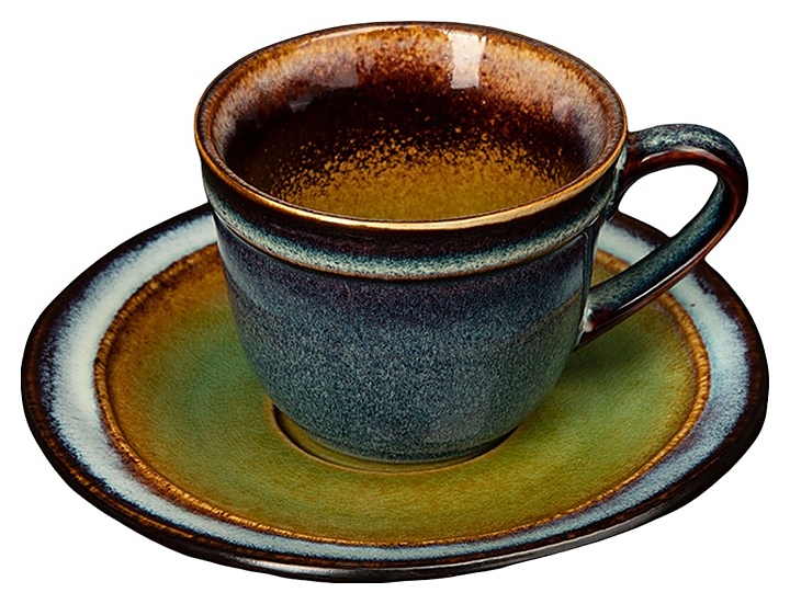 Пара чайная Corone Verde HL497110+HL497120 210 мл сине-зеленая