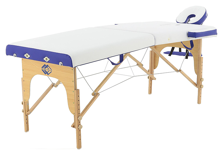 Стол массажный складной Med-Mos JF-AY01 2-х секционный со светлой рамой с РУ