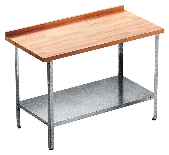 Стол кондитерский Мебель Фронт Бизнес СКБП 1400x500x860 мм, полка сплошная, с бортом, бук