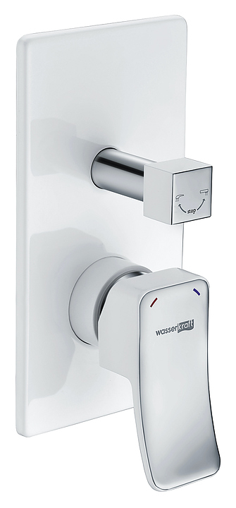 Смеситель для ванны с душем встраиваемый Wasserkraft Aller 10641W белый, хром