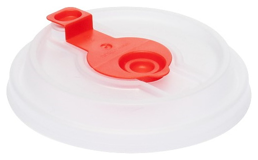 Крышка для стакана ВЗЛП 300-650 мл D 90 мм прозрачный с заглушкой Тип В, пластик ПП, красный