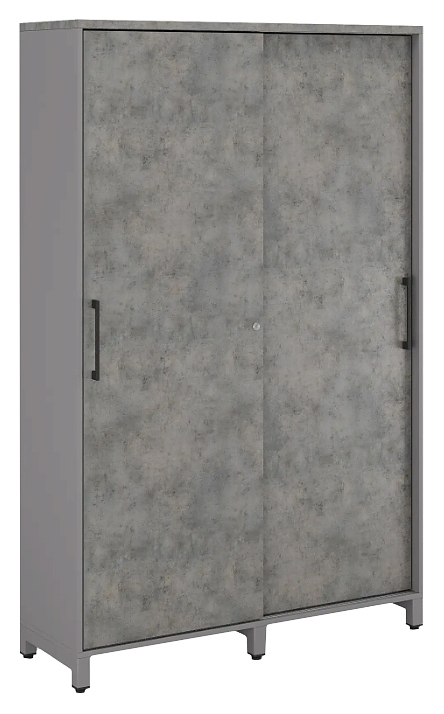 Шкаф для одежды КОБОР HG-120/40/M aluminum/chicago