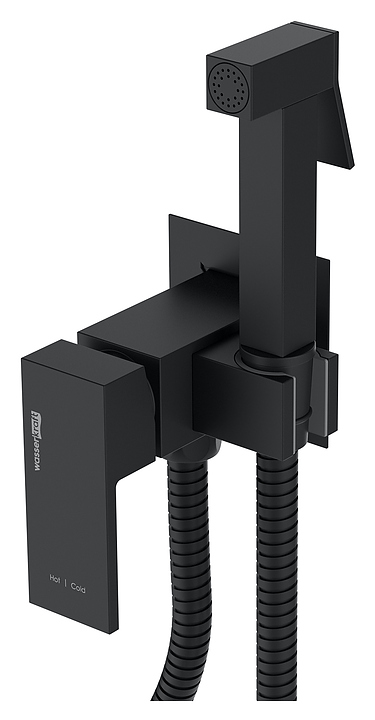 Душ гигиенический встраиваемый Wasserkraft A71638 черный soft-touch