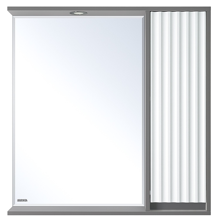 Шкаф зеркальный Misty Balaton-80 77,6х80 см с подсветкой, правый, серый, белый